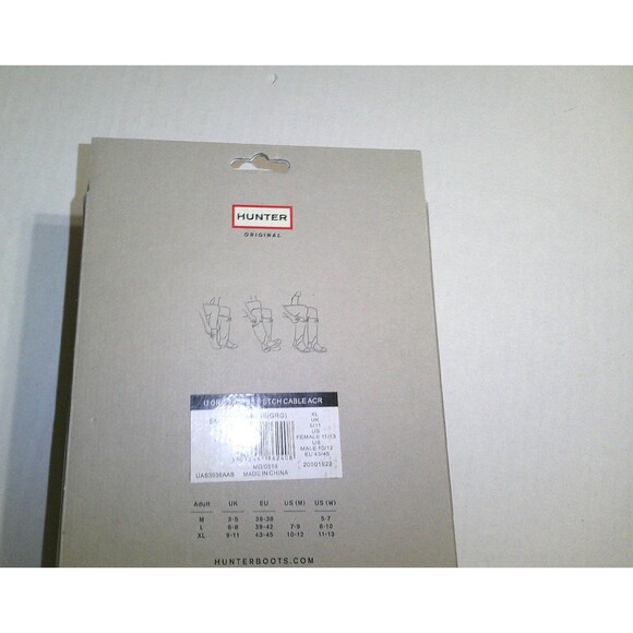 New NWT Womens Hunter Boot Socks Tall XL Greige Cable 11 11.5 12 12.5 13 Fold Ov - Picture 4 of 4